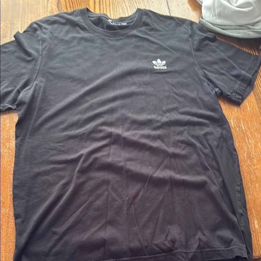 Adidas Black Short Sleeve Tee with Trefoil Logo